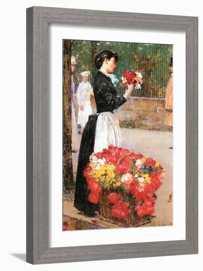 Flower Girl-Childe Hassam-Framed Art Print