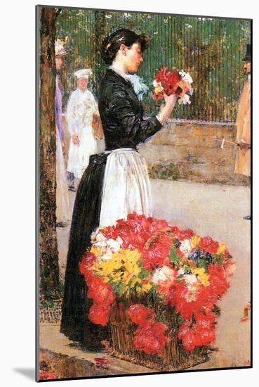 Flower Girl-Childe Hassam-Mounted Art Print