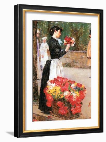 Flower Girl-Childe Hassam-Framed Art Print