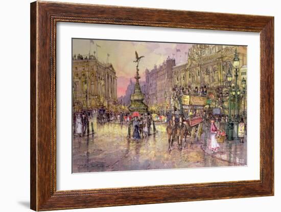 Flower Girls, Piccadilly Circus, London-John Sutton-Framed Giclee Print