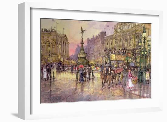 Flower Girls, Piccadilly Circus, London-John Sutton-Framed Giclee Print