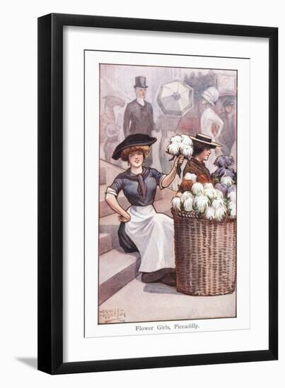 Flower Girls, Piccadilly-Ernest Ibbetson-Framed Giclee Print