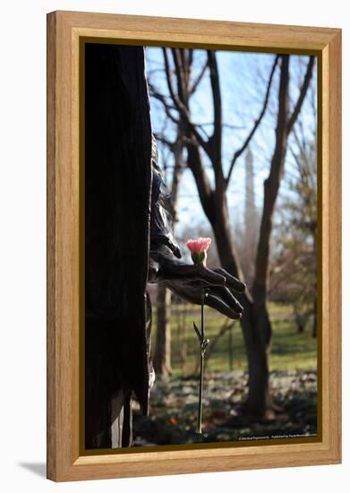 Flower in Statue's Hand Washington DC-null-Framed Stretched Canvas