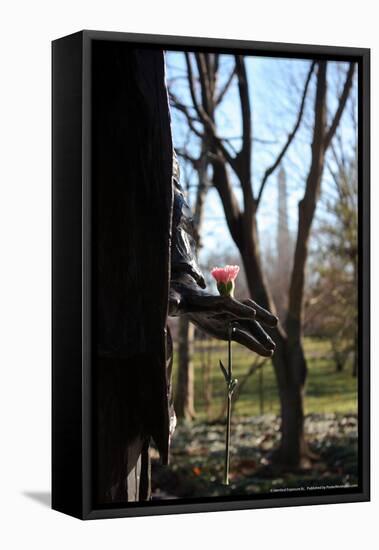 Flower in Statue's Hand Washington DC-null-Framed Stretched Canvas