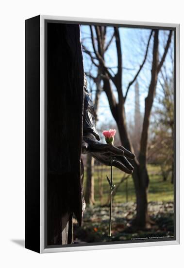 Flower in Statue's Hand Washington DC-null-Framed Stretched Canvas