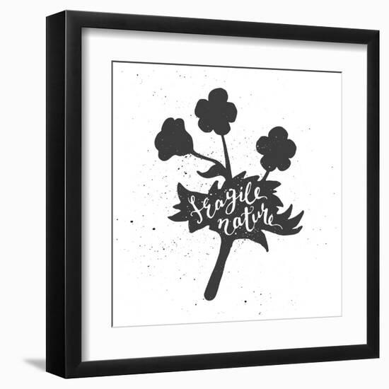 Flower Lettering Poster-zapolzun-Framed Art Print