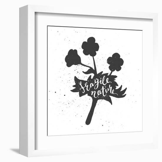 Flower Lettering Poster-zapolzun-Framed Art Print