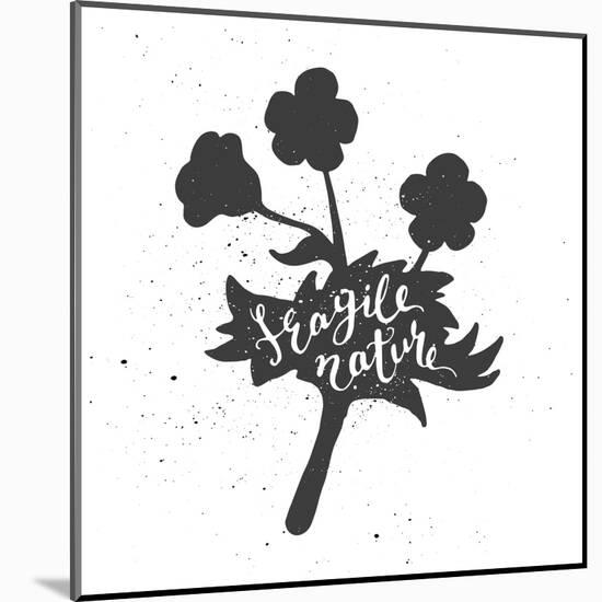 Flower Lettering Poster-zapolzun-Mounted Art Print