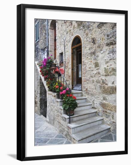 Flower-Lined Stairway, Petroio, Italy-Dennis Flaherty-Framed Photographic Print