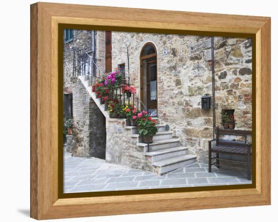 Flower-Lined Stairway, Petroio, Italy-Dennis Flaherty-Framed Premier Image Canvas