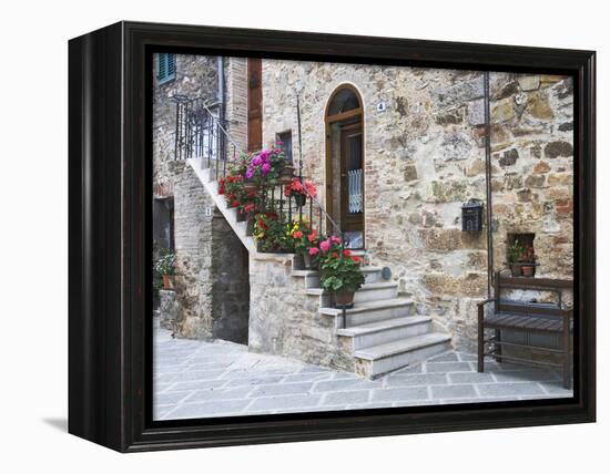 Flower-Lined Stairway, Petroio, Italy-Dennis Flaherty-Framed Premier Image Canvas