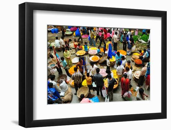 Flower Market, Bangalore, Karnataka, India, Asia-Bhaskar Krishnamurthy-Framed Photographic Print