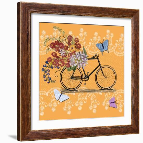 Flower Market Bicycle-Art Licensing Studio-Framed Giclee Print