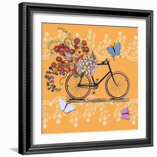 Flower Market Bicycle-Art Licensing Studio-Framed Giclee Print