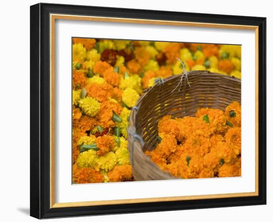 Flower Market, Calcutta, West Bengal, India-Peter Adams-Framed Photographic Print