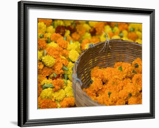 Flower Market, Calcutta, West Bengal, India-Peter Adams-Framed Photographic Print