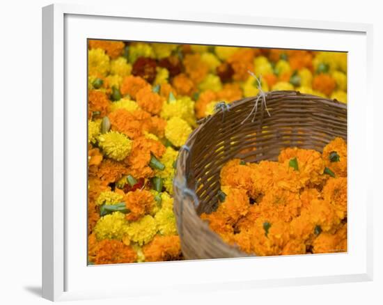 Flower Market, Calcutta, West Bengal, India-Peter Adams-Framed Photographic Print