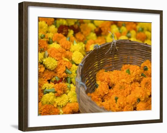 Flower Market, Calcutta, West Bengal, India-Peter Adams-Framed Photographic Print