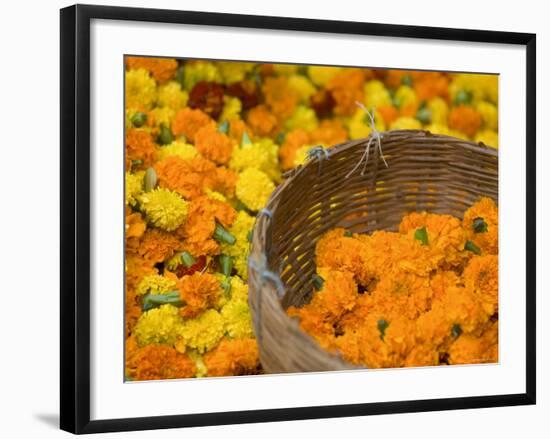 Flower Market, Calcutta, West Bengal, India-Peter Adams-Framed Photographic Print