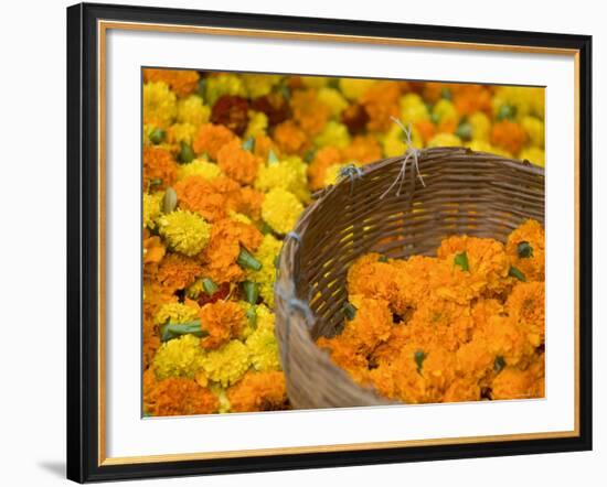 Flower Market, Calcutta, West Bengal, India-Peter Adams-Framed Photographic Print