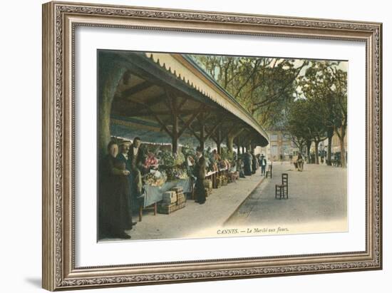 Flower Market, Cannes, France-null-Framed Art Print