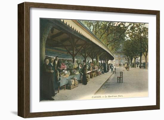 Flower Market, Cannes, France-null-Framed Art Print