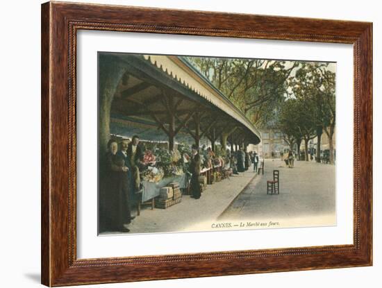 Flower Market, Cannes, France-null-Framed Art Print