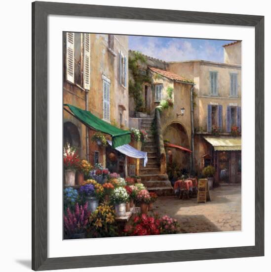 Flower Market Courtyard-Han Chang-Framed Art Print