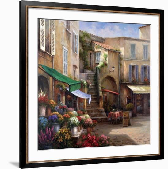 Flower Market Courtyard-Han Chang-Framed Art Print