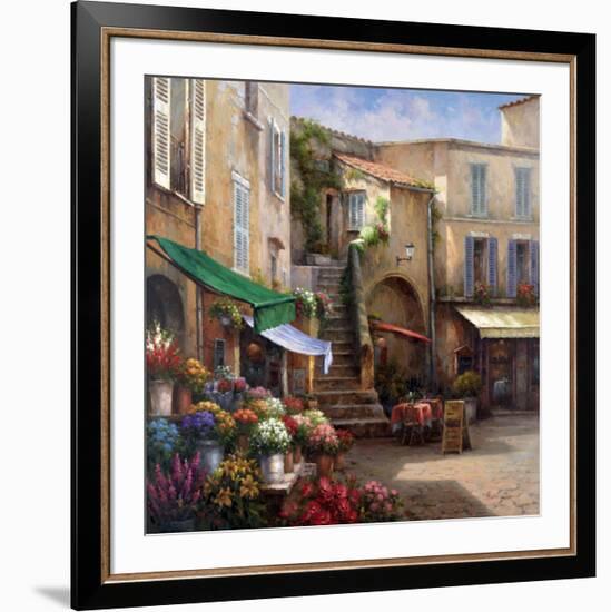 Flower Market Courtyard-Han Chang-Framed Art Print