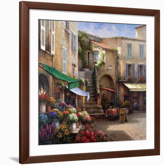 Flower Market Courtyard-Han Chang-Framed Art Print