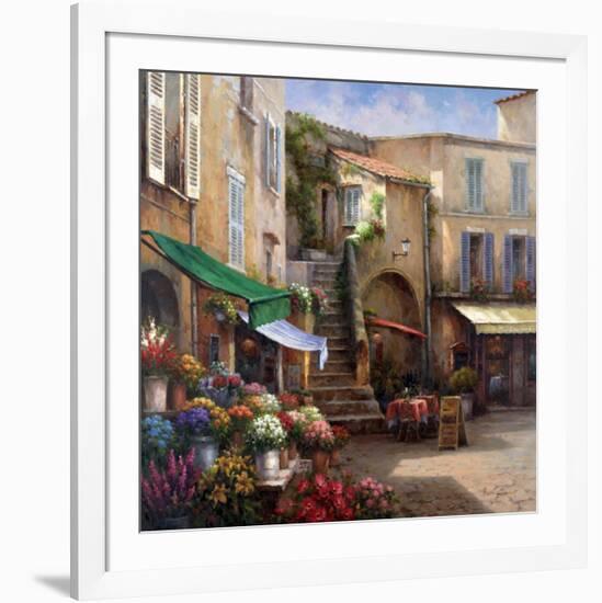 Flower Market Courtyard-Han Chang-Framed Art Print