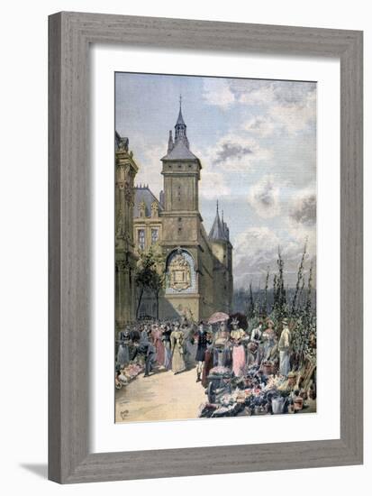 Flower Market in Spring, Paris, 1893-Henri Meyer-Framed Giclee Print