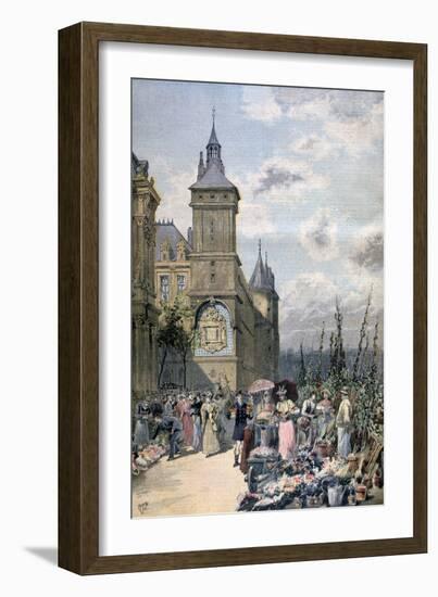 Flower Market in Spring, Paris, 1893-Henri Meyer-Framed Giclee Print