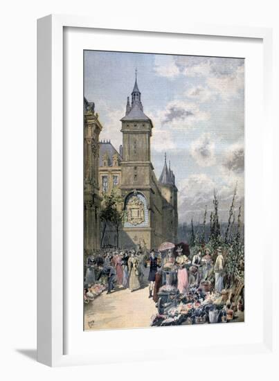 Flower Market in Spring, Paris, 1893-Henri Meyer-Framed Giclee Print