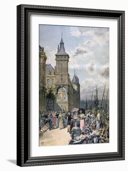 Flower Market in Spring, Paris, 1893-Henri Meyer-Framed Giclee Print