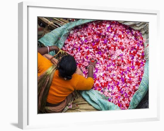 Flower Market, Kolkata (Calcutta), India-Peter Adams-Framed Photographic Print