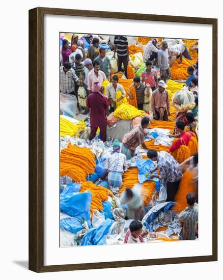 Flower Market, Kolkata (Calcutta), India-Peter Adams-Framed Photographic Print