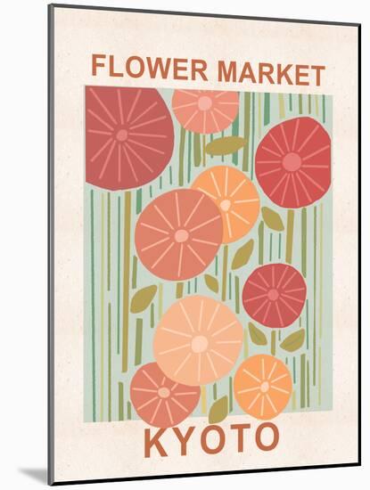 Flower Market Kyoto-null-Mounted Art Print