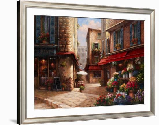 Flower Market Lane-Han Chang-Framed Art Print