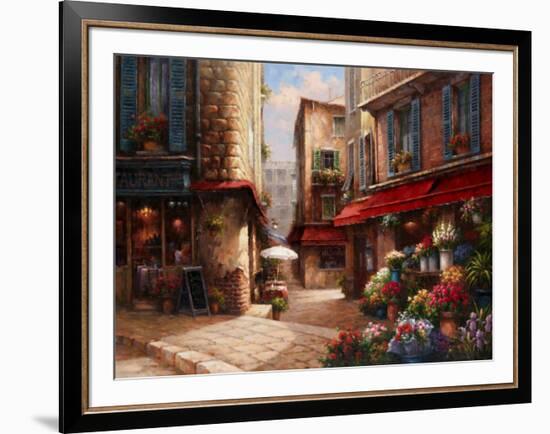 Flower Market Lane-Han Chang-Framed Art Print