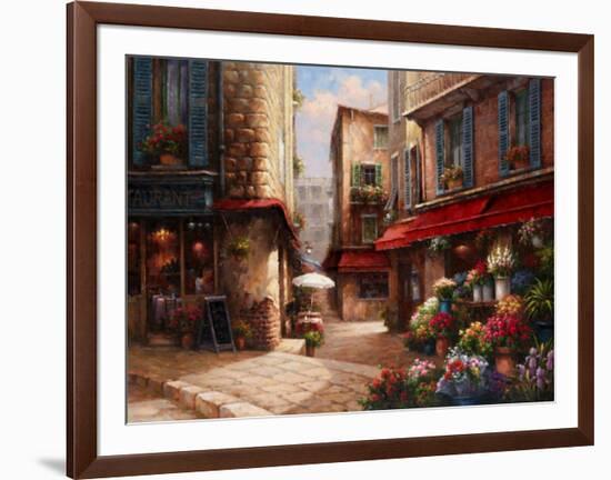 Flower Market Lane-Han Chang-Framed Art Print