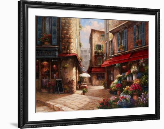 Flower Market Lane-Han Chang-Framed Art Print