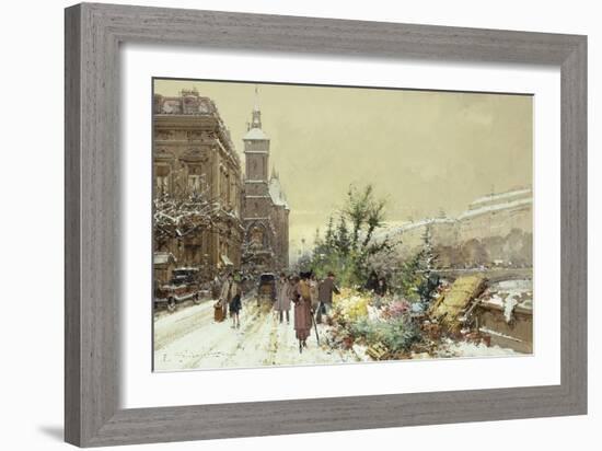 Flower Market; Marche Aux Fleurs-Eugene Galien-Laloue-Framed Giclee Print