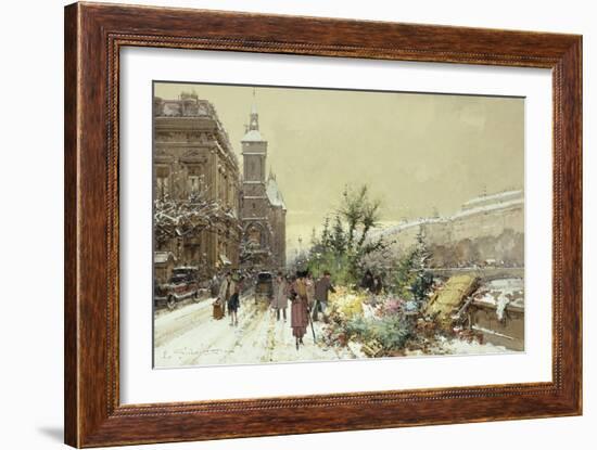 Flower Market; Marche Aux Fleurs-Eugene Galien-Laloue-Framed Giclee Print