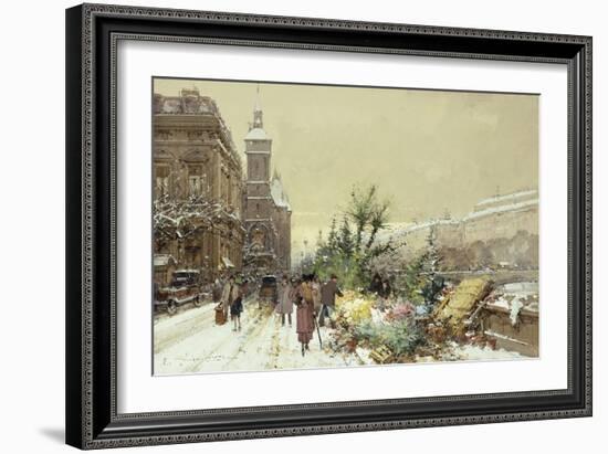 Flower Market; Marche Aux Fleurs-Eugene Galien-Laloue-Framed Giclee Print