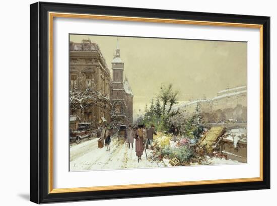 Flower Market; Marche Aux Fleurs-Eugene Galien-Laloue-Framed Giclee Print