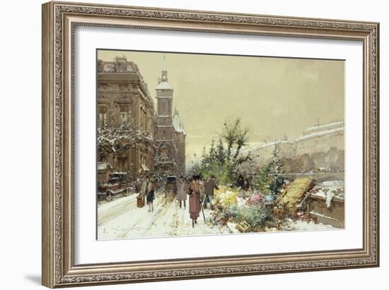 Flower Market; Marche Aux Fleurs-Eugene Galien-Laloue-Framed Premium Giclee Print