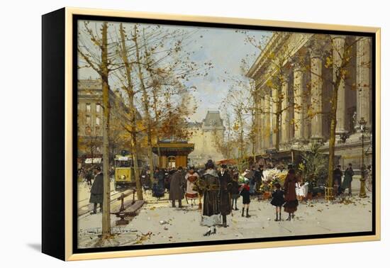 Flower Market-Eugene Galien-Laloue-Framed Premier Image Canvas