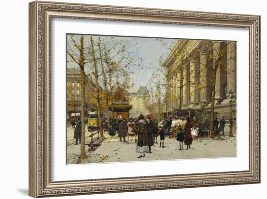 Flower Market-Eugene Galien-Laloue-Framed Giclee Print